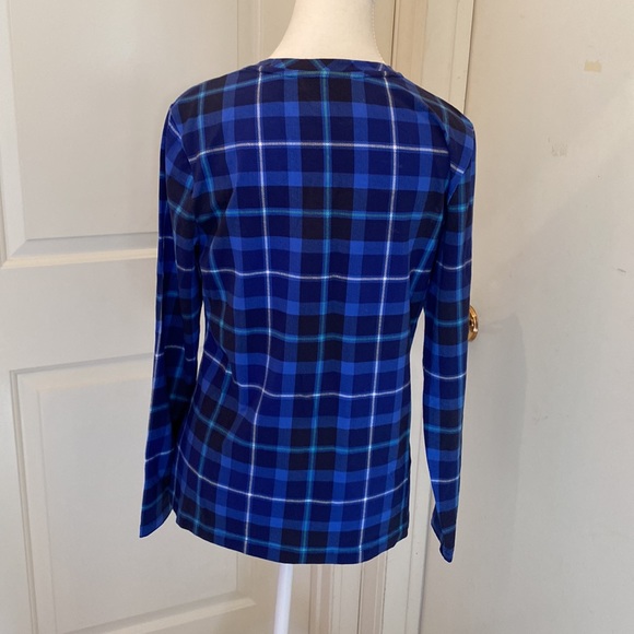 Jersey top in beautiful plaid. - Picture 2 of 3